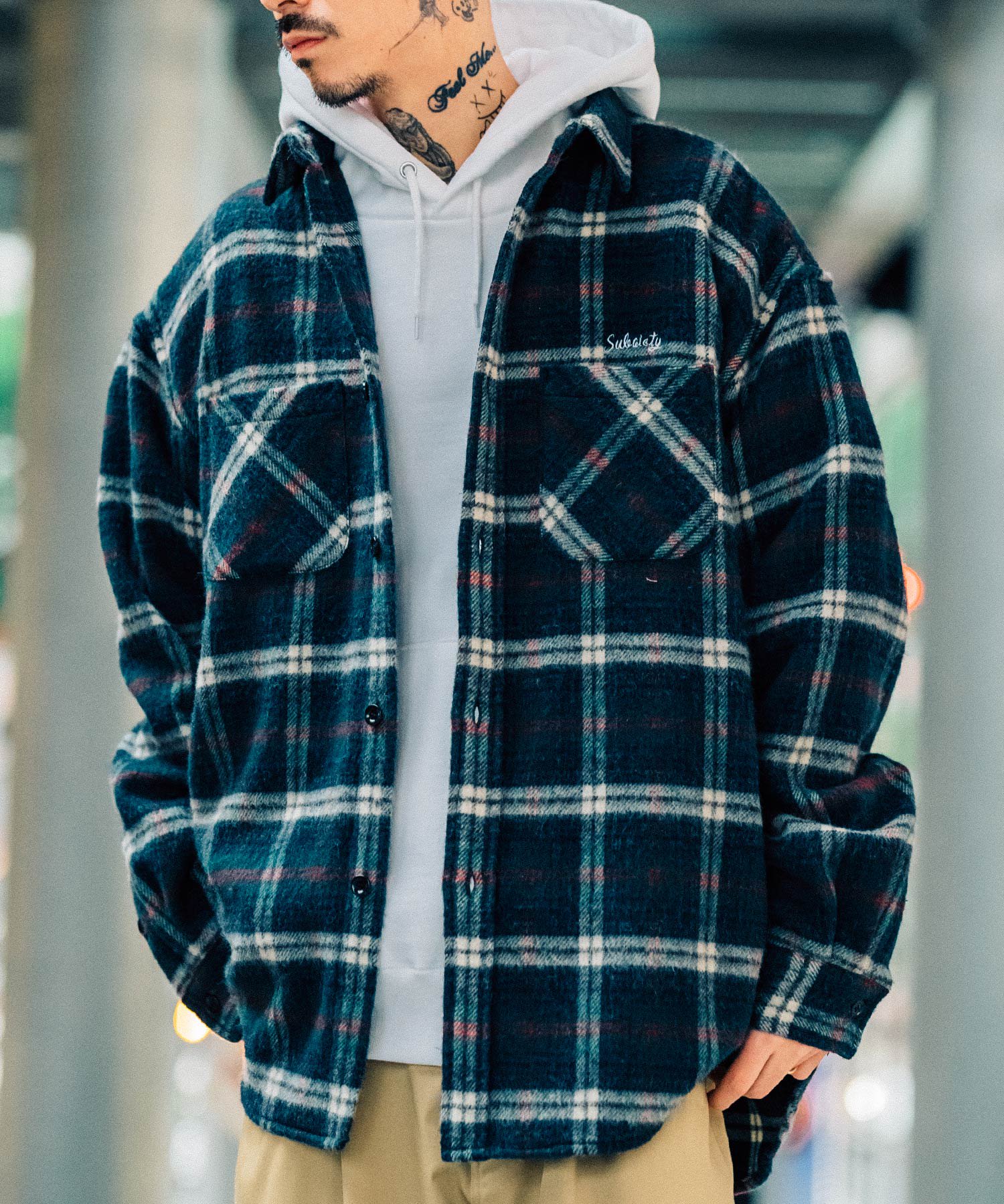 レア！ SUBCULTURE WOOL CHECK SHIRT / IVORY サイズ2 | everestfin.com