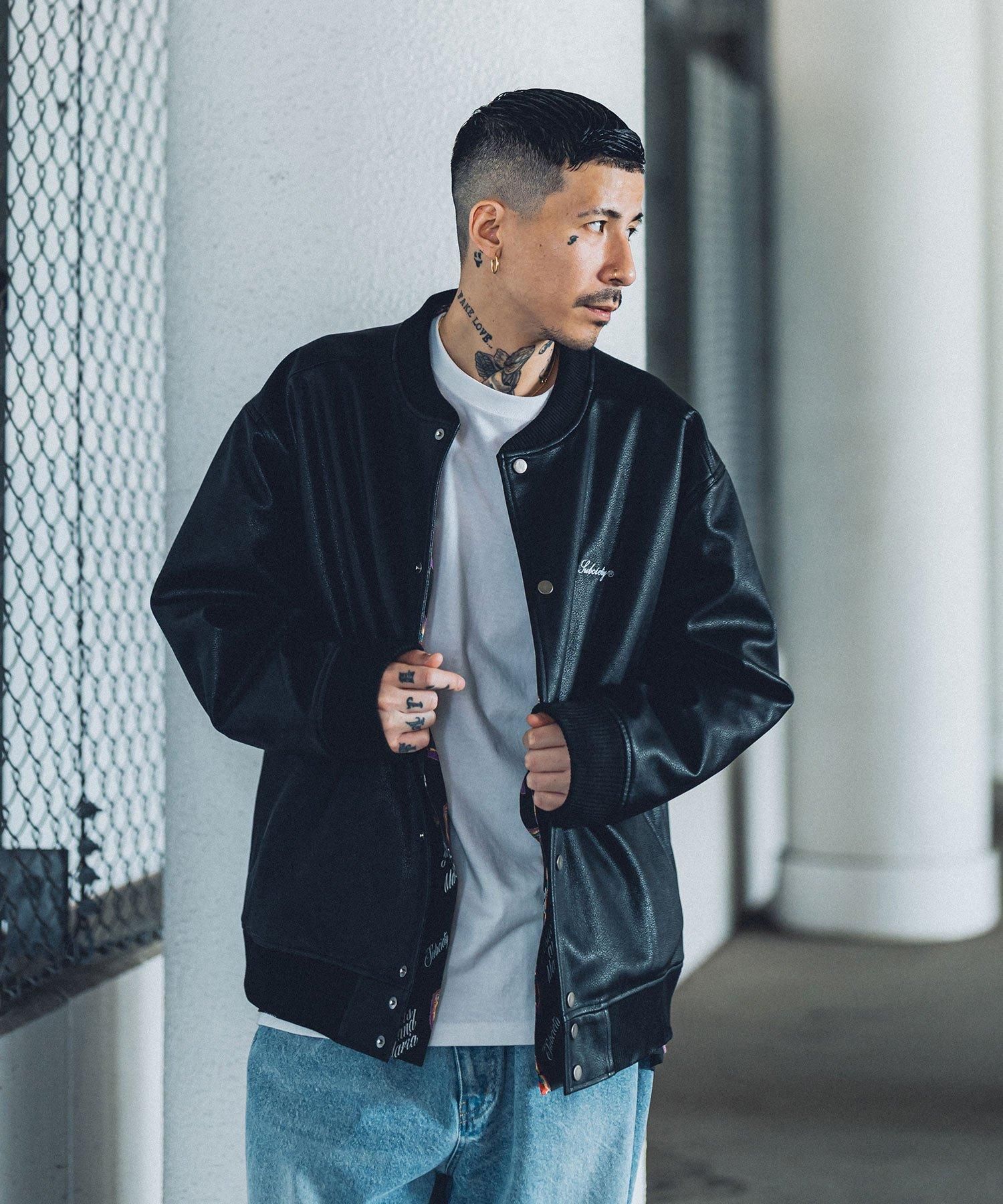 FAKE LEATHER STADIUM JKT - Subciety Online Store FAKE LEATHER STADIUM JKT - Subciety Online Store