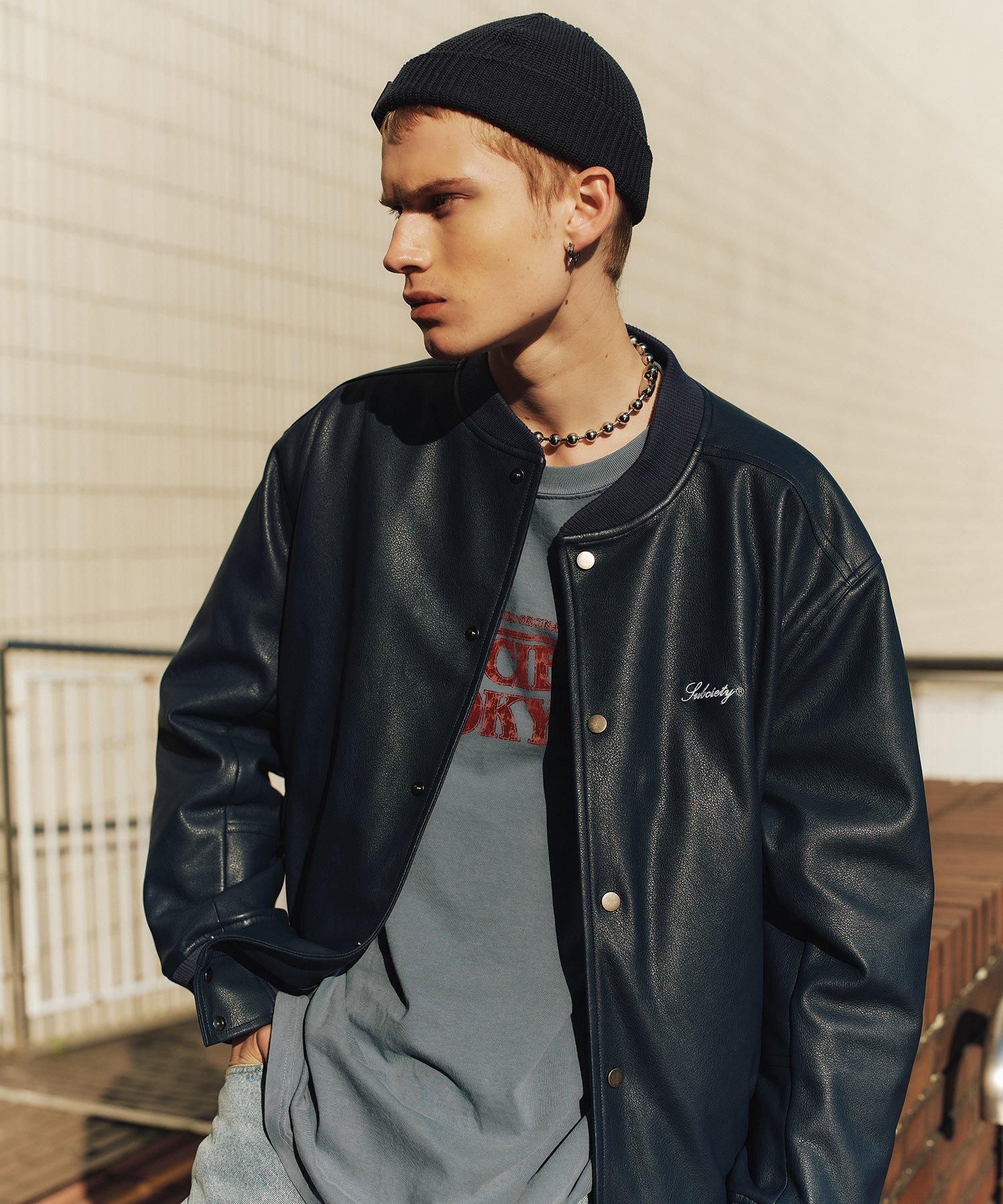 FAKE LEATHER STADIUM JKT - Subciety Online Store FAKE LEATHER STADIUM JKT - Subciety Online Store