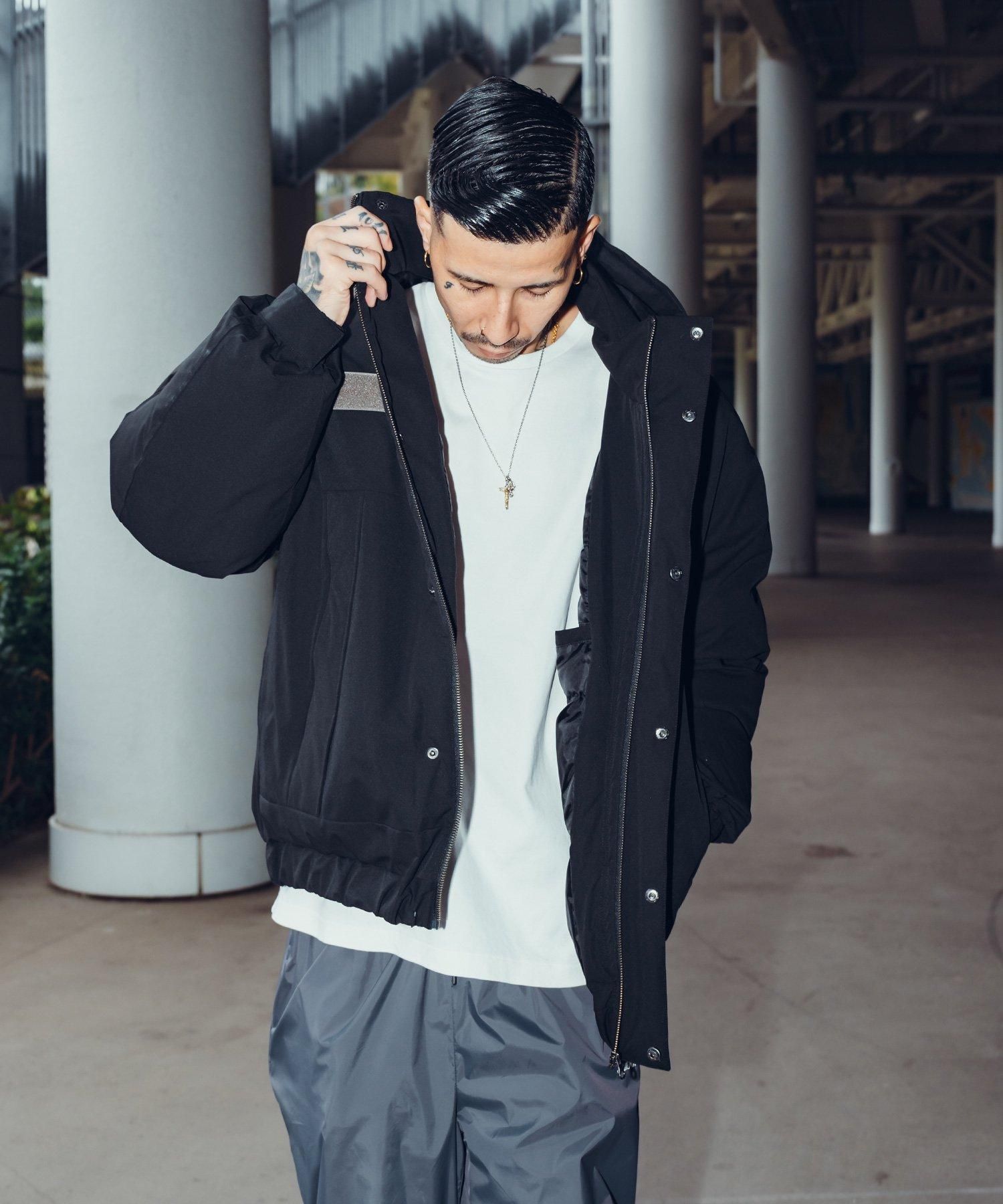 Subciety 黒 ナイロンジャケット フード付き 4ポケット Subciety 黒 ナイロンジャケット フード付き 4ポケット