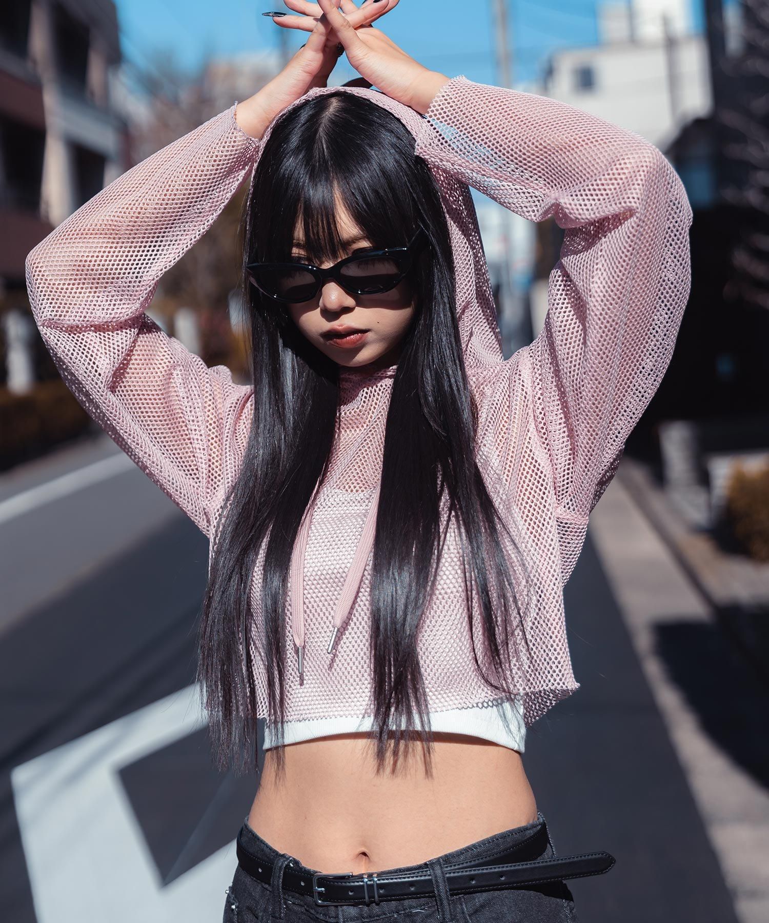 Hexagon mesh hoodie (WOMENS) - Subciety Online Store