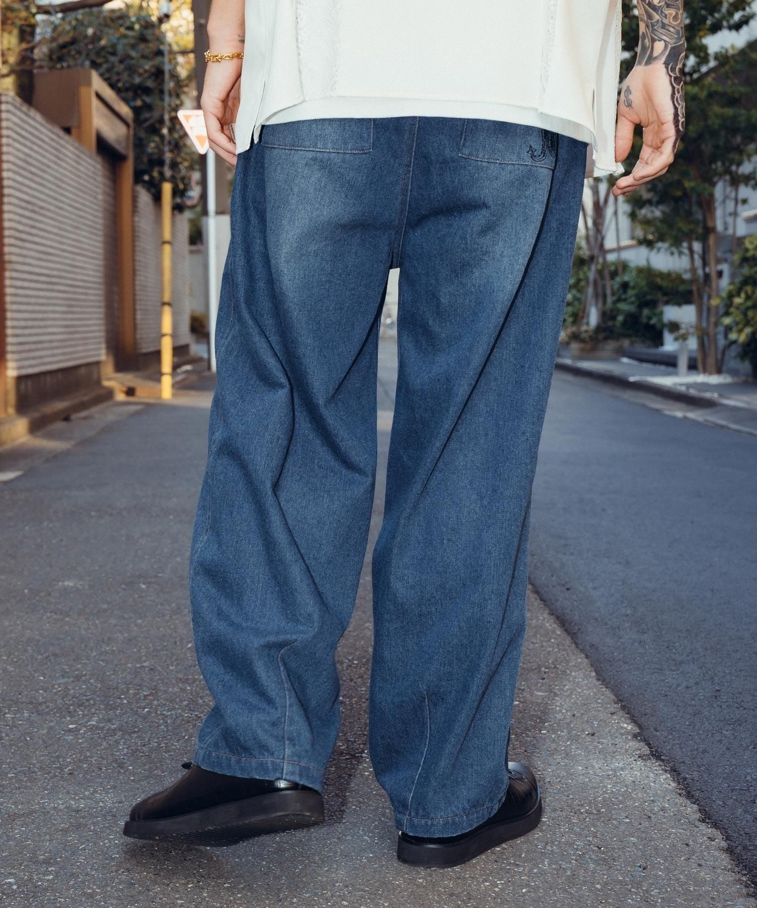 Sea様 Light denim wide pants - Subciety Online Store