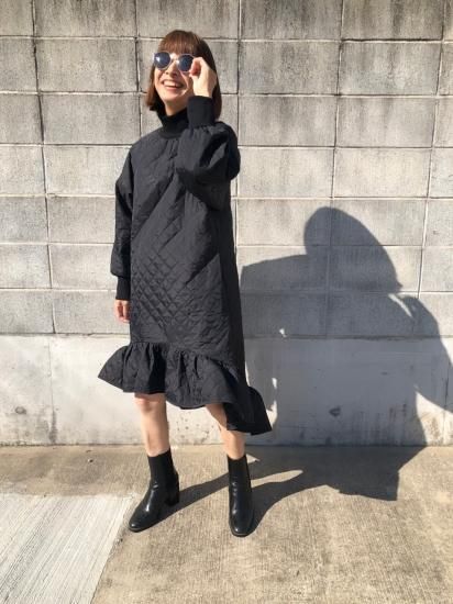 sale!30%off!中綿キルティングワンピース/ブラック - tres sale!30%off!中綿キルティングワンピース/ブラック - tres