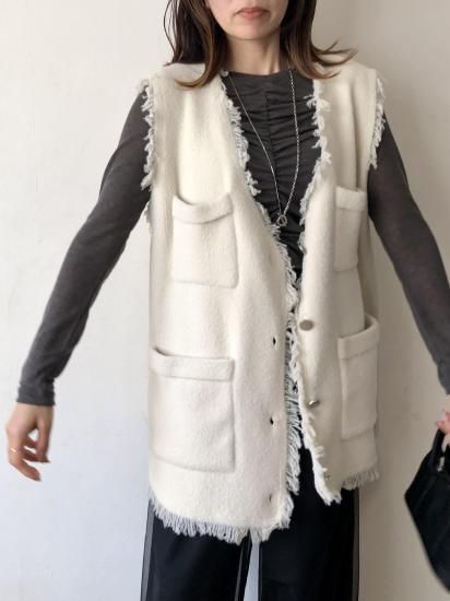 フリンジベスト ホワイト WCJ フリンジベスト【WCJ-TA-016IVO】 | WCJ OFFICIAL WEB STORE