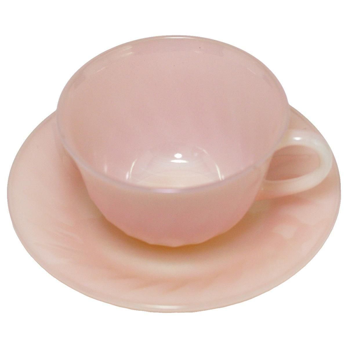 ファイヤーキング ピンクスワール、カップ＆ソーサー