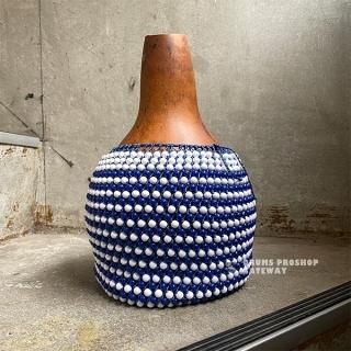 ブラジル　パーカッション　シェケレ OTOMO Percussion ひょうたん製シェケレ ブルー & ブラック