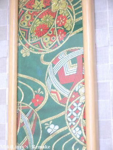 和風　着物リメイク額 着物からつくるアートパネル33 色打掛 友禅着物 金箔 着物