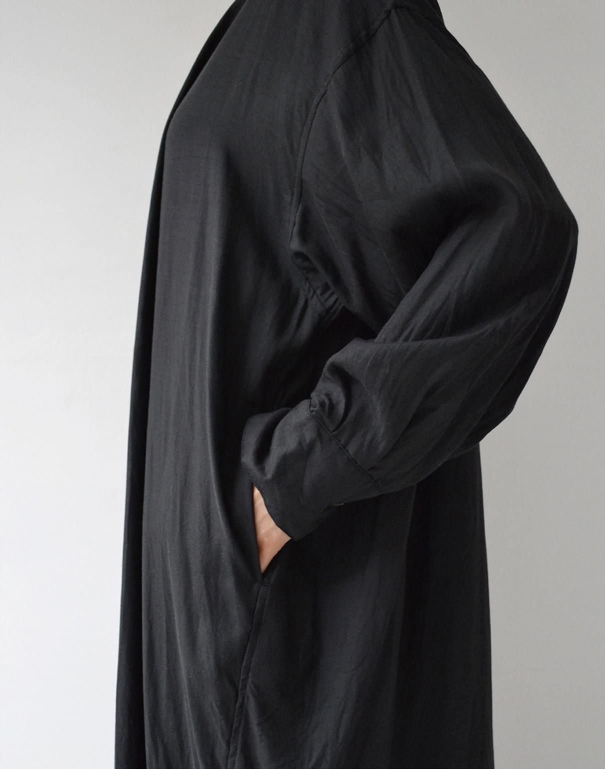 WIRROW cupro cotton crew neck dress black