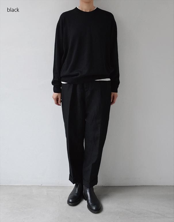WIRROW wool linen tapered slacks gray