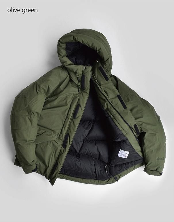 GOLDWIN gore tex down jacket olive green