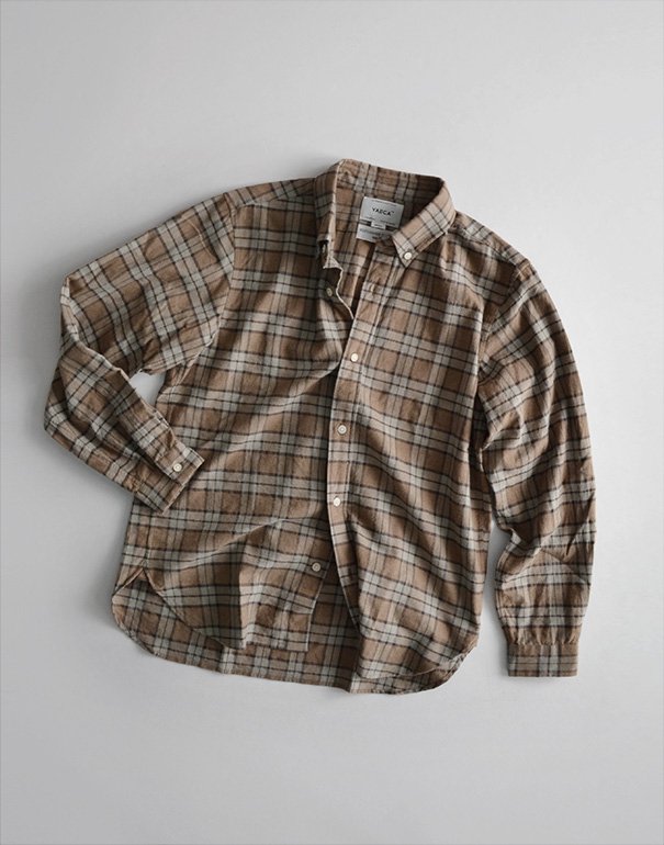 YAECA ボタンシャツ flannel-check