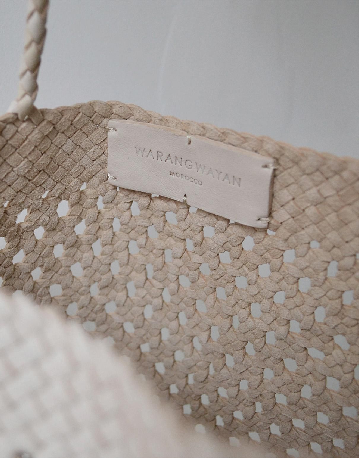 warang wayan leather mesh bag M white warang wayan leather mesh bag M white
