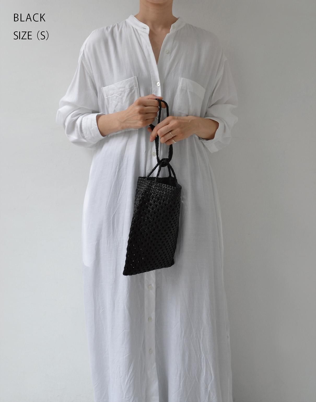 warang wayan leather mesh bag S black