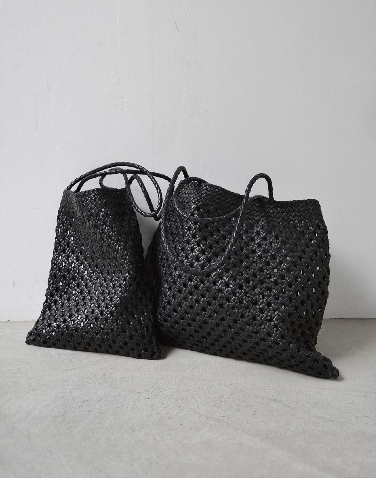 warang wayan leather mesh bag M black warang wayan leather mesh bag M black