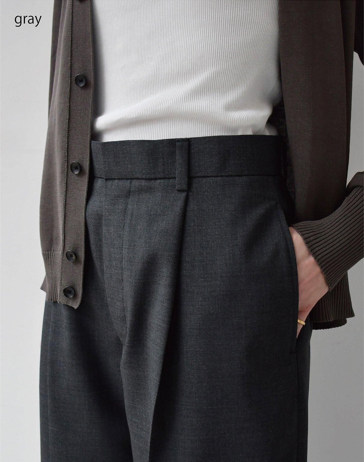 WIRROW wool tropical wide slacks brown WIRROW wool tropical wide slacks brown