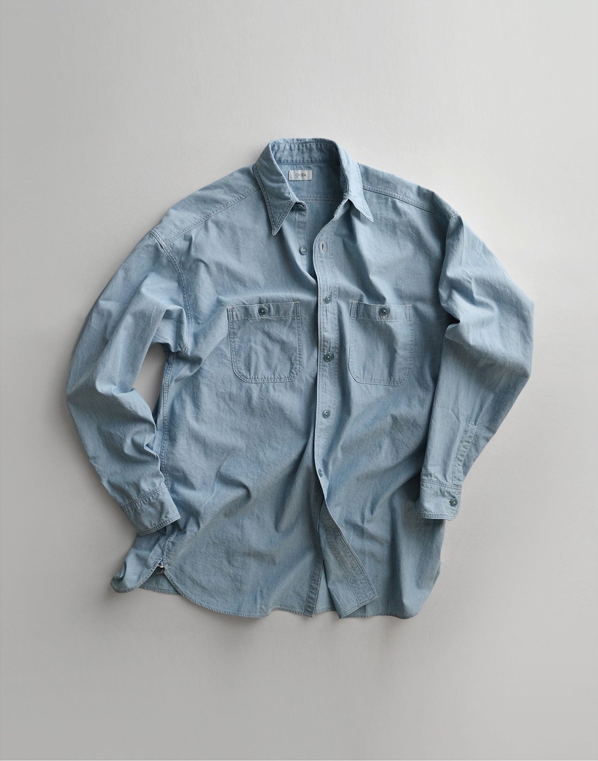 CIOTA シャンブレーミリタリーシャツ l.blue - Promenade | オンライン