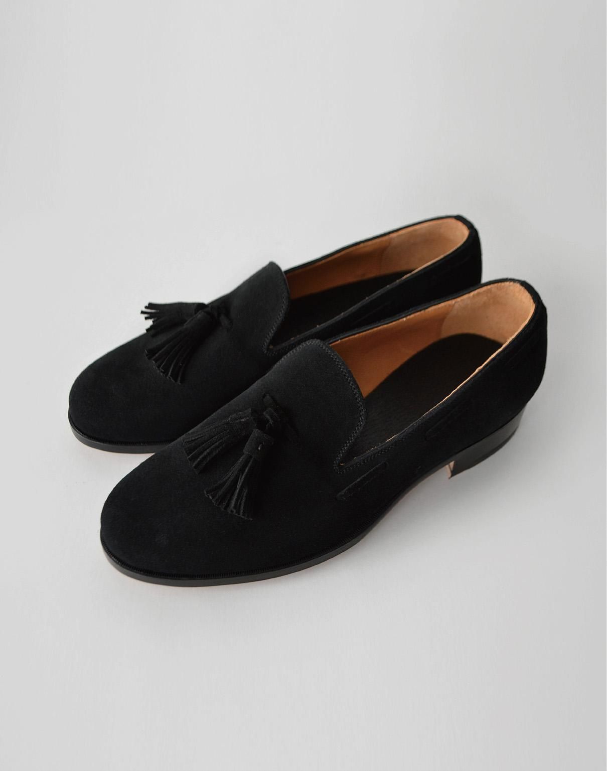 forme Suede Tassel loafer plain toe black