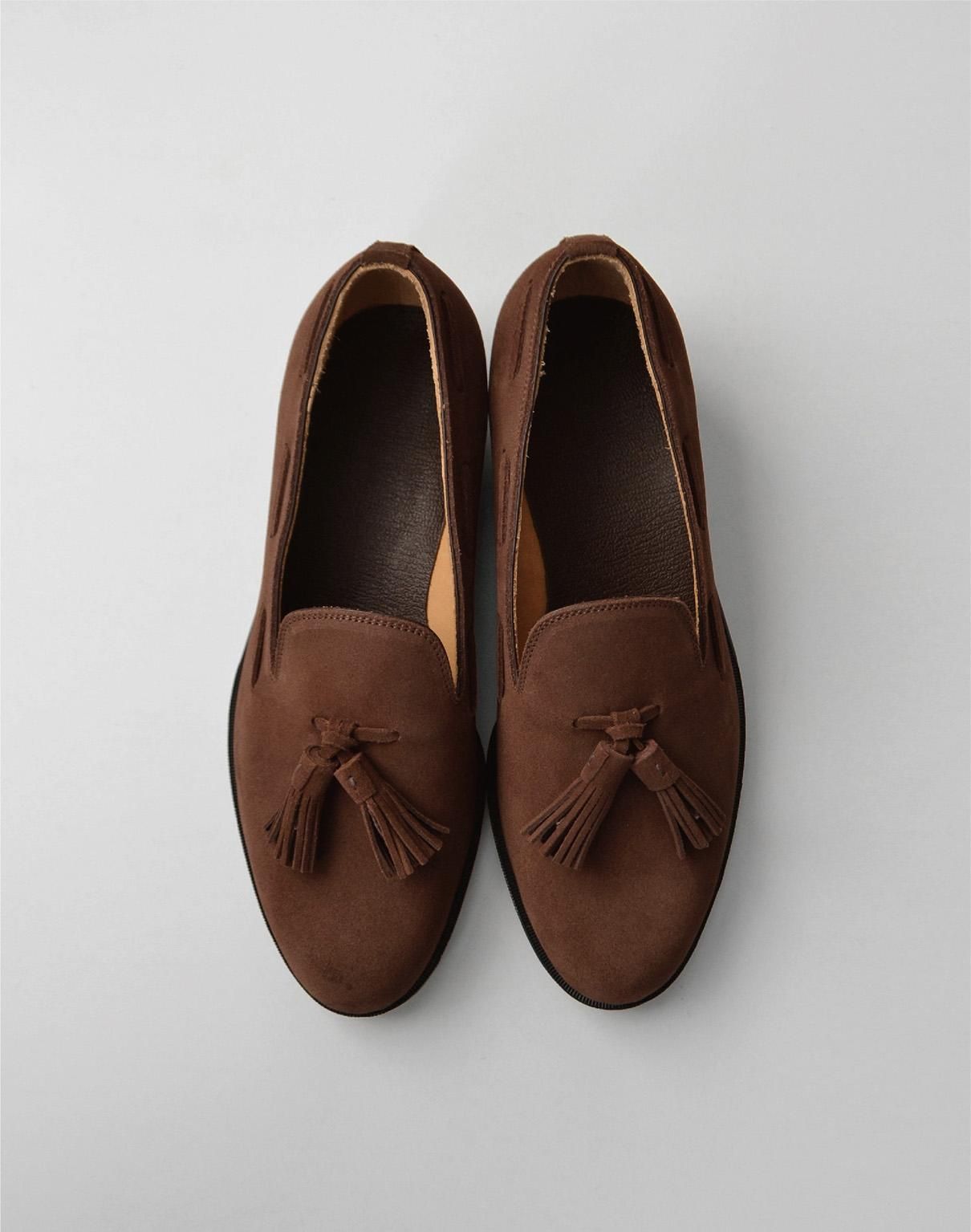 【試着のみ】forme フォルメ Suede Tassel loafer forme Suede Tassel loafer plain toe maroon