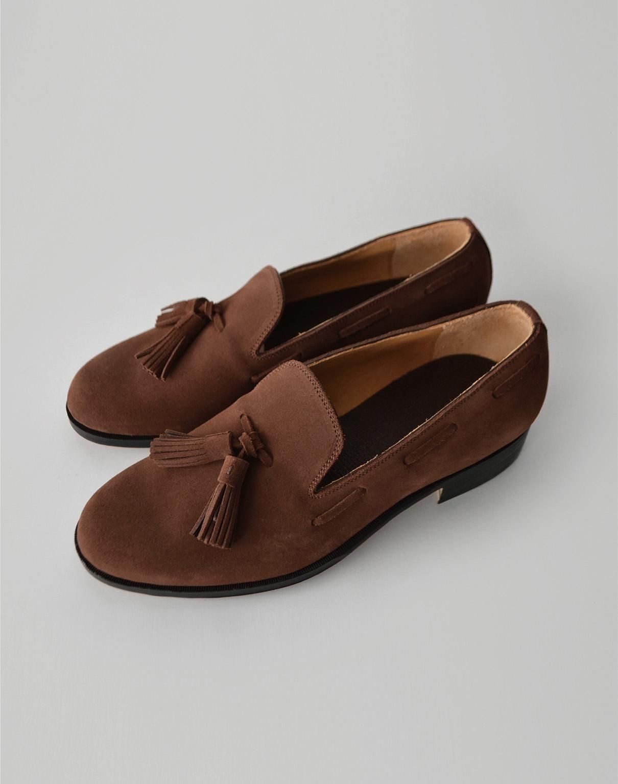 forme Suede Tassel loafer plain toe maroon