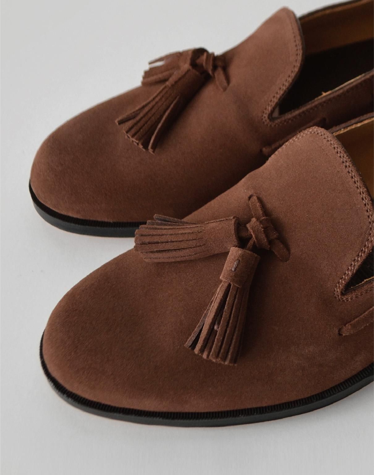 forme Suede Tassel loafer plain toe maroon