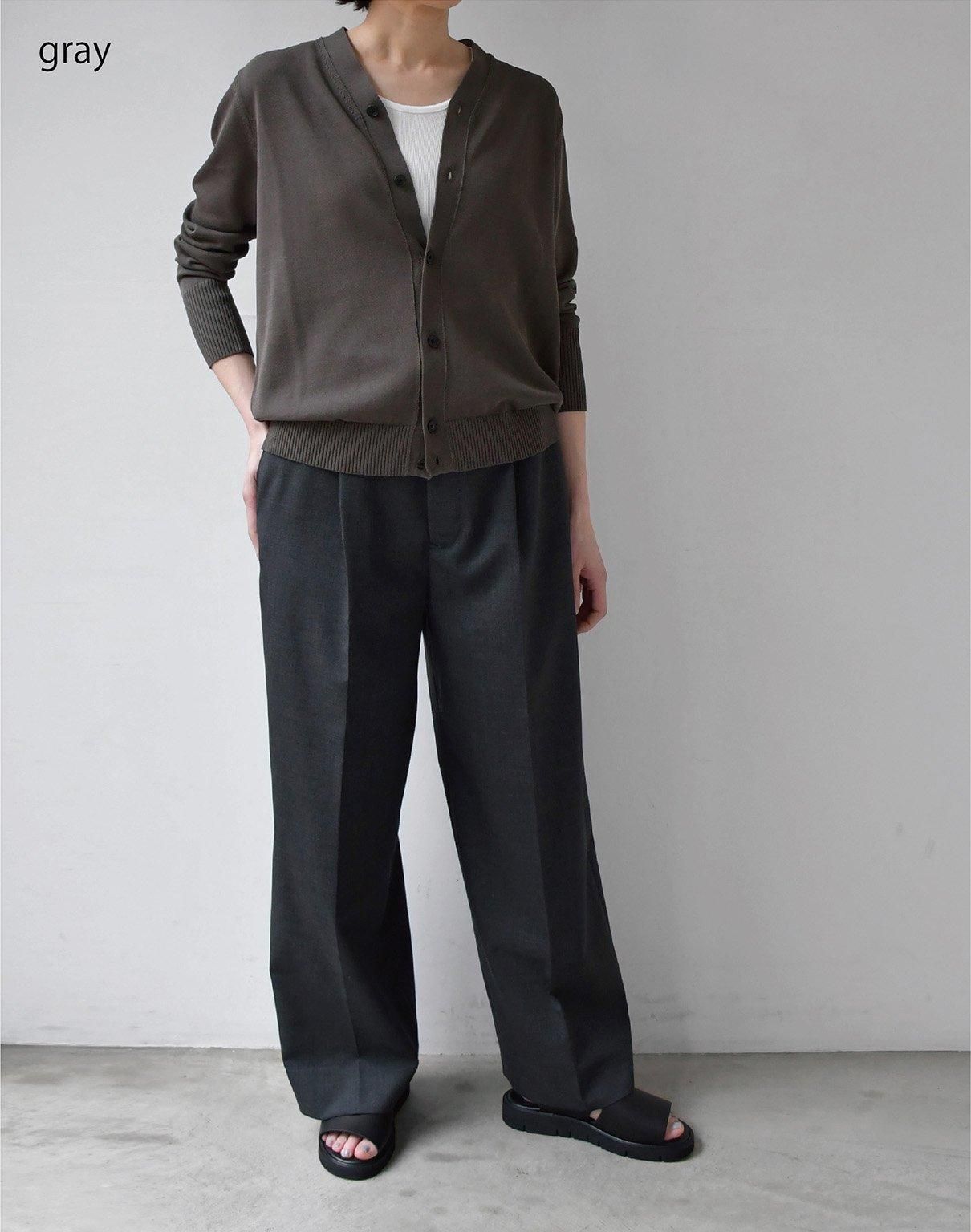 WIRROW wool tropical wide slacks gray