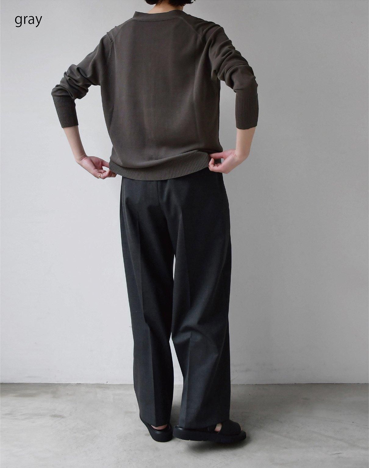 WIRROW wool tropical wide slacks gray WIRROW wool tropical wide slacks gray