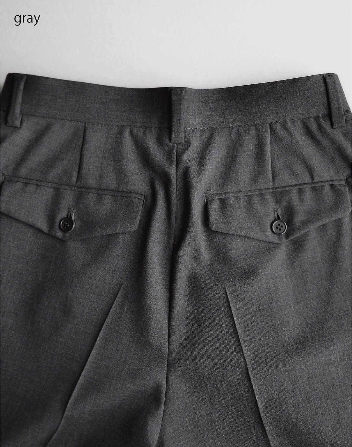 WIRROW wool tropical wide slacks gray WIRROW wool tropical wide slacks gray