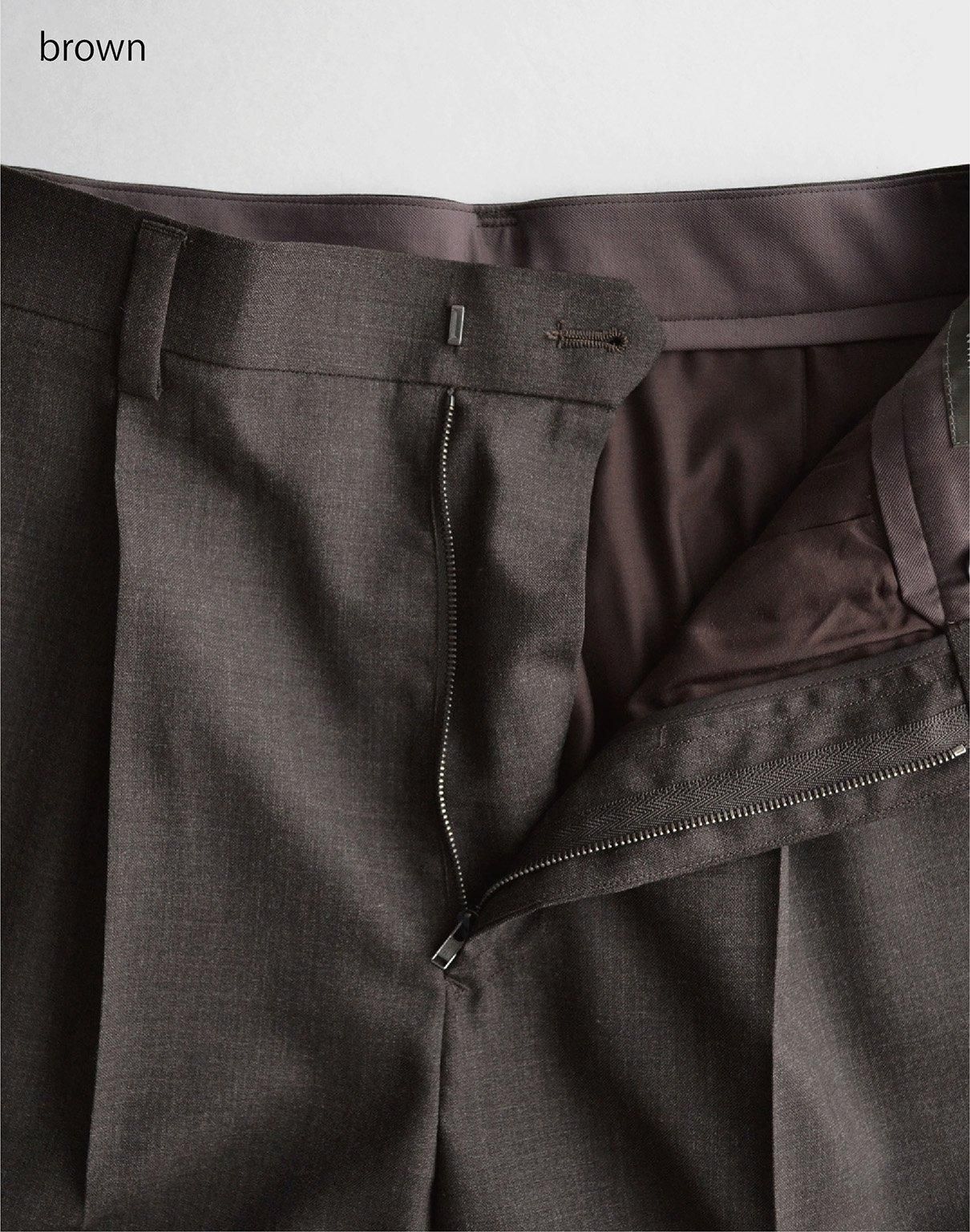 WIRROW wool tropical wide slacks gray WIRROW wool tropical wide slacks gray