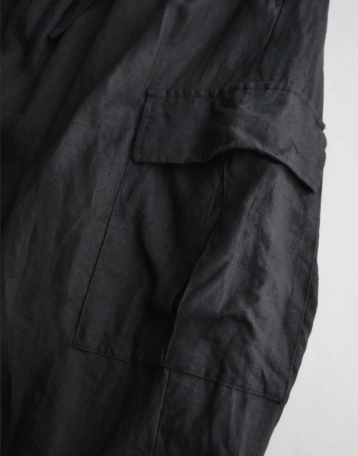 WIRROW linen cargo pants black