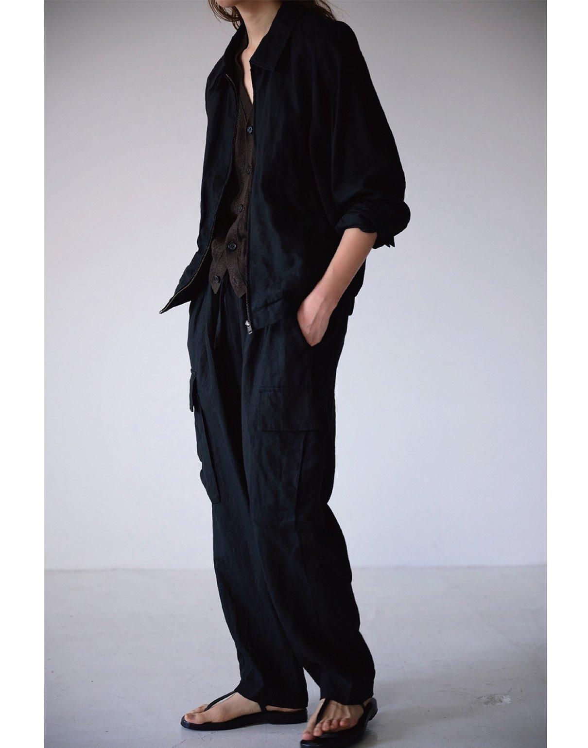 WIRROW linen cargo pants black WIRROW linen cargo pants black