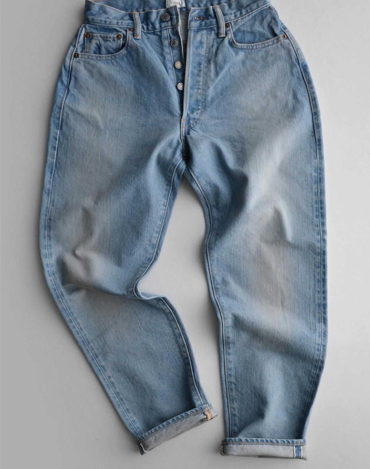 CIOTA ストレートデニム light blue damage CIOTA ストレートデニム light blue damage
