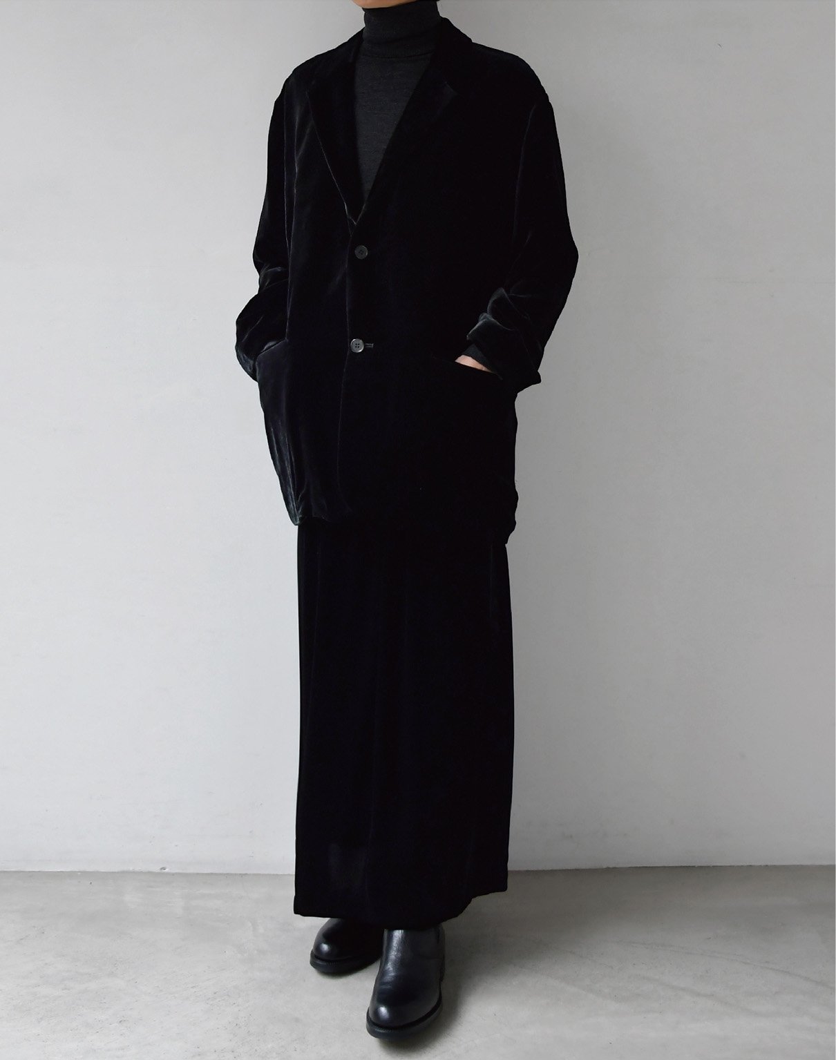 WIRROW velvet soft jacket black