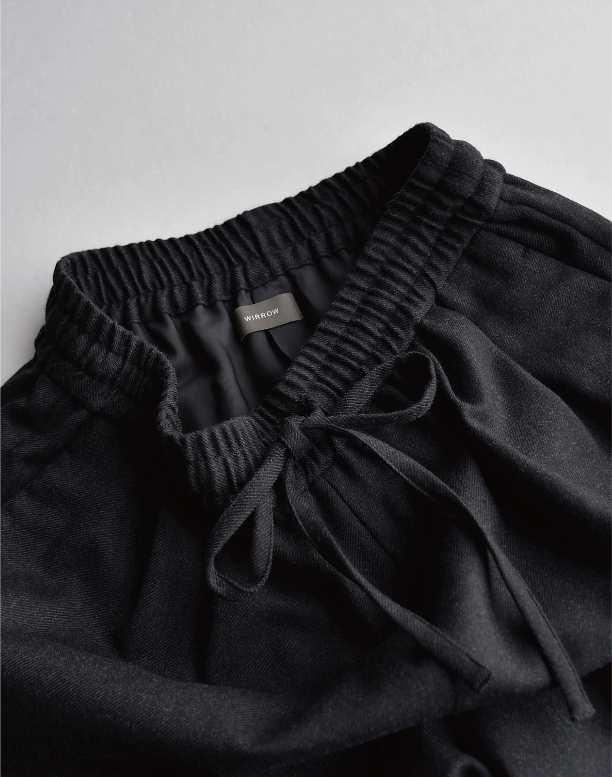 WIRROW Botany wool drawstring pants charcoal WIRROW Botany wool drawstring pants charcoal