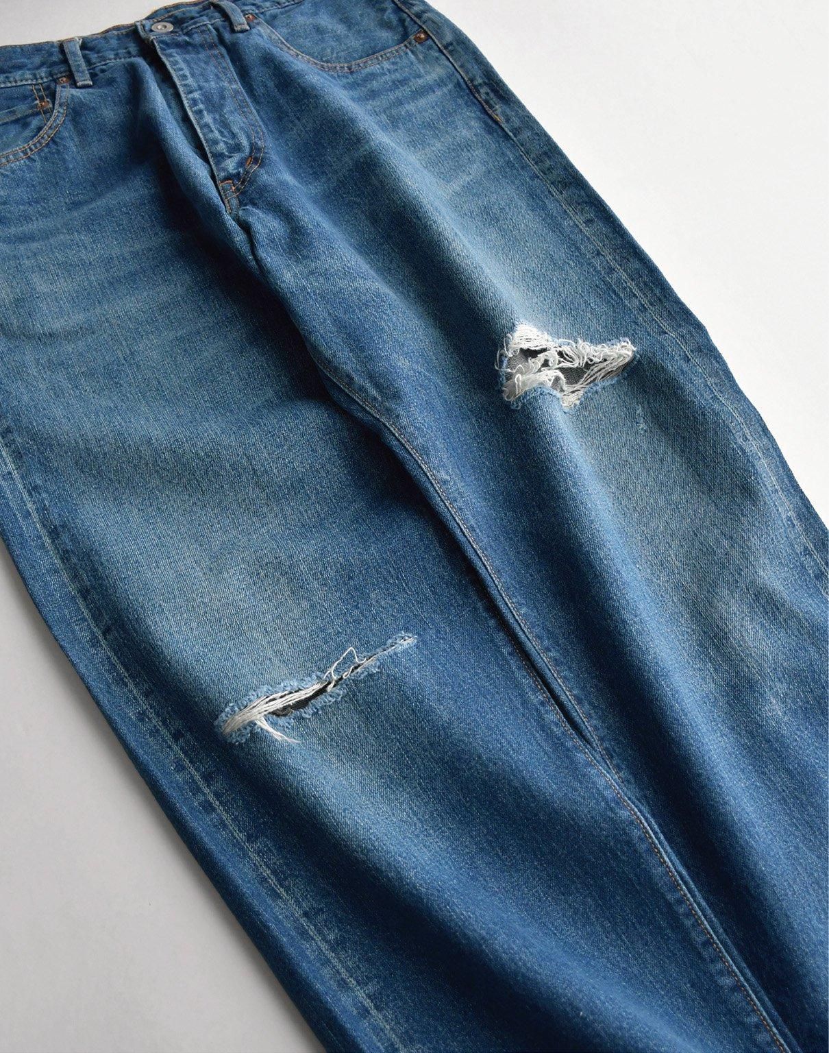awasa 5pocket damage denim indigo