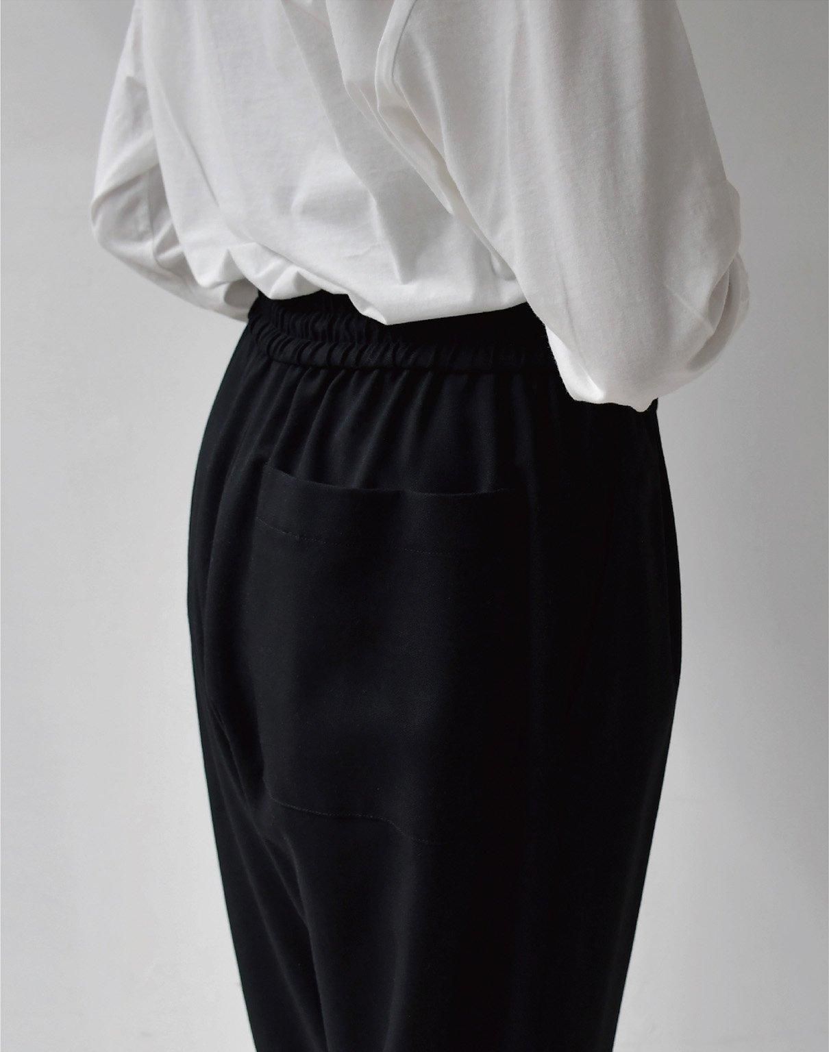 WIRROW soft wool drawstring pants black WIRROW soft wool drawstring pants black