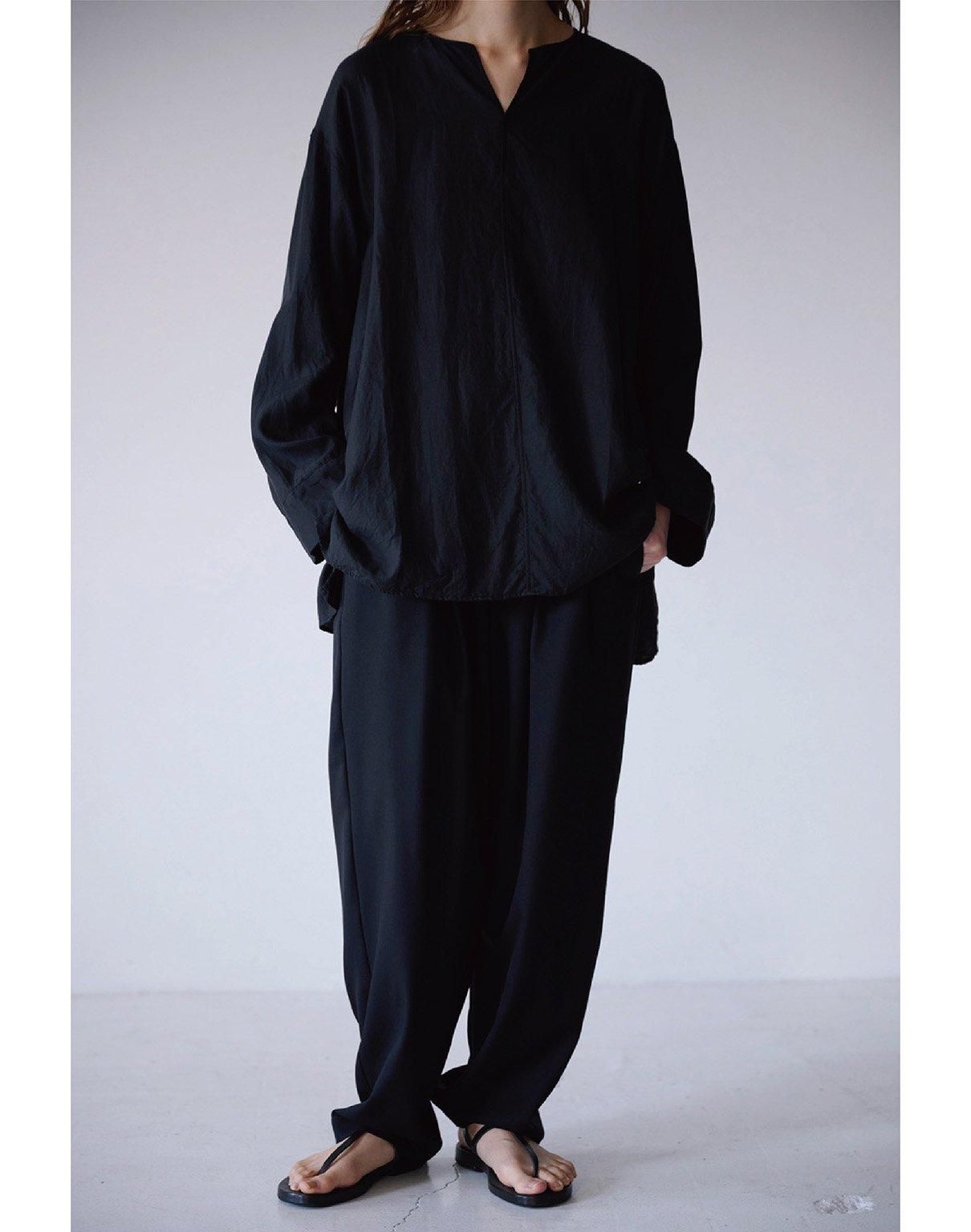 WIRROW soft wool drawstring pants black WIRROW soft wool drawstring pants black