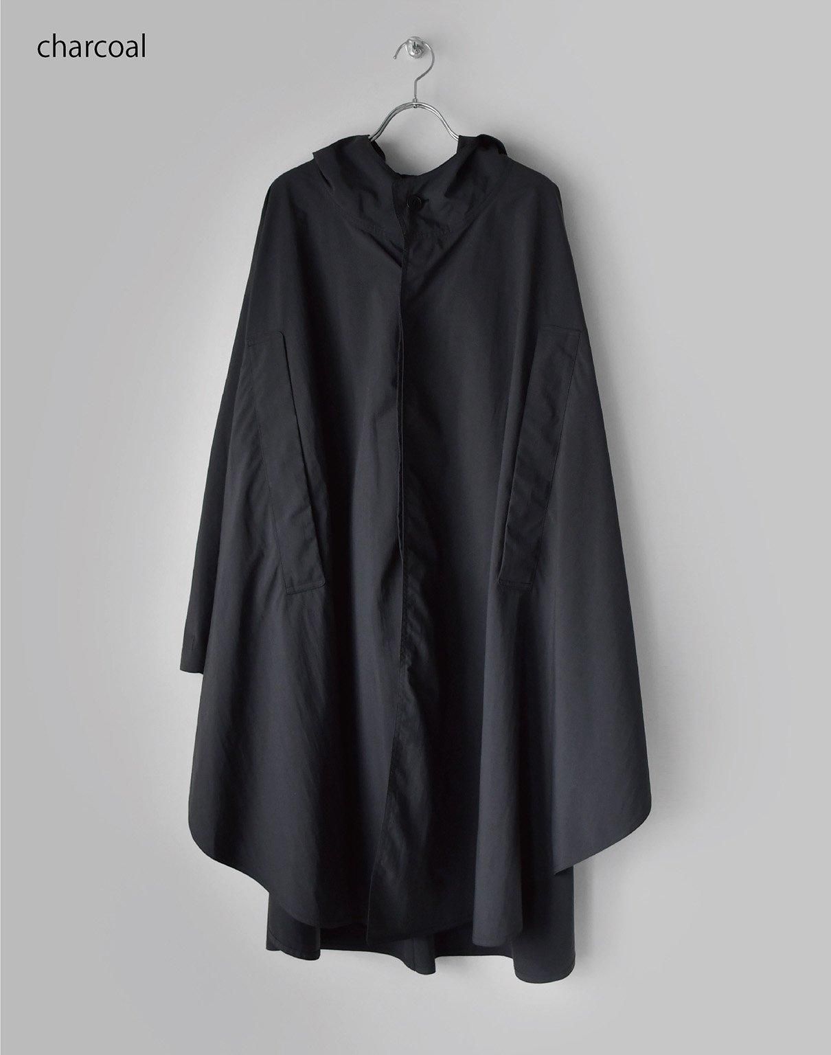 YAECA CONTEMPO フーデッドレインポンチョ charcoal