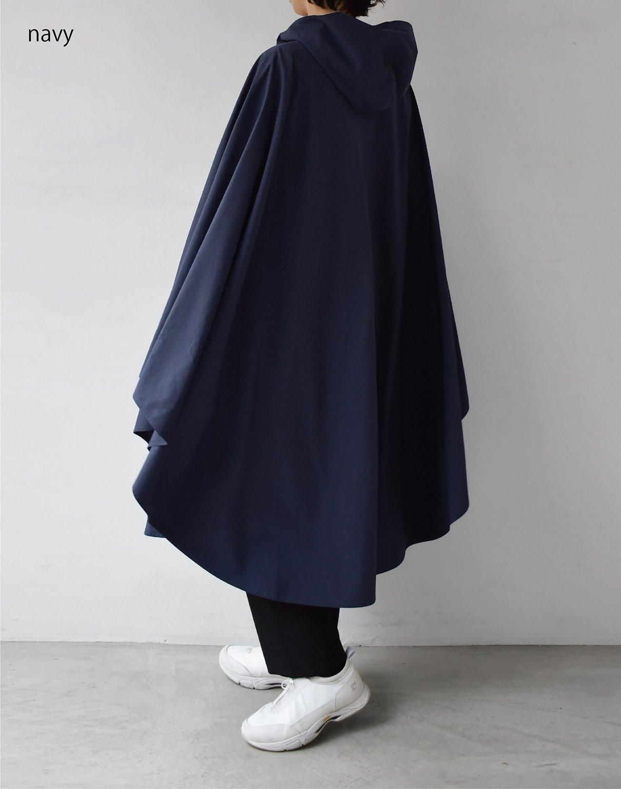 YAECA CONTEMPO フーデッドレインポンチョ charcoal