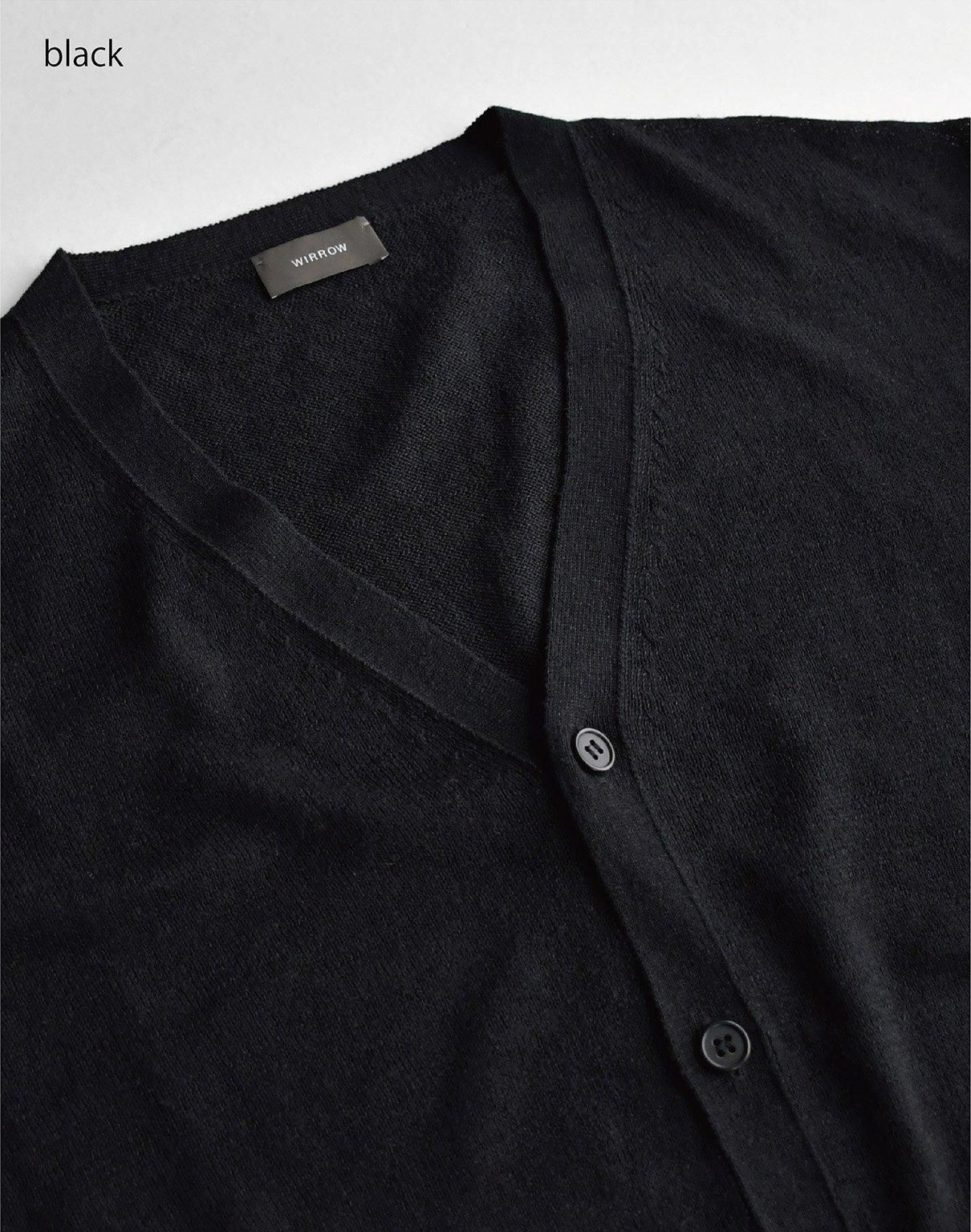 WIRROW Line silk knit cardigan black WIRROW Line silk knit cardigan black