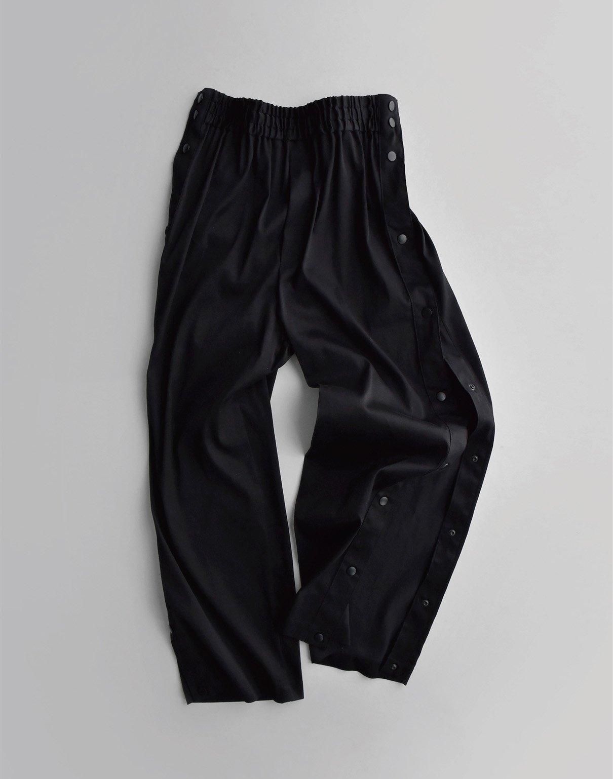 awasa cotton silk side snap track pants black awasa cotton silk side snap track pants black