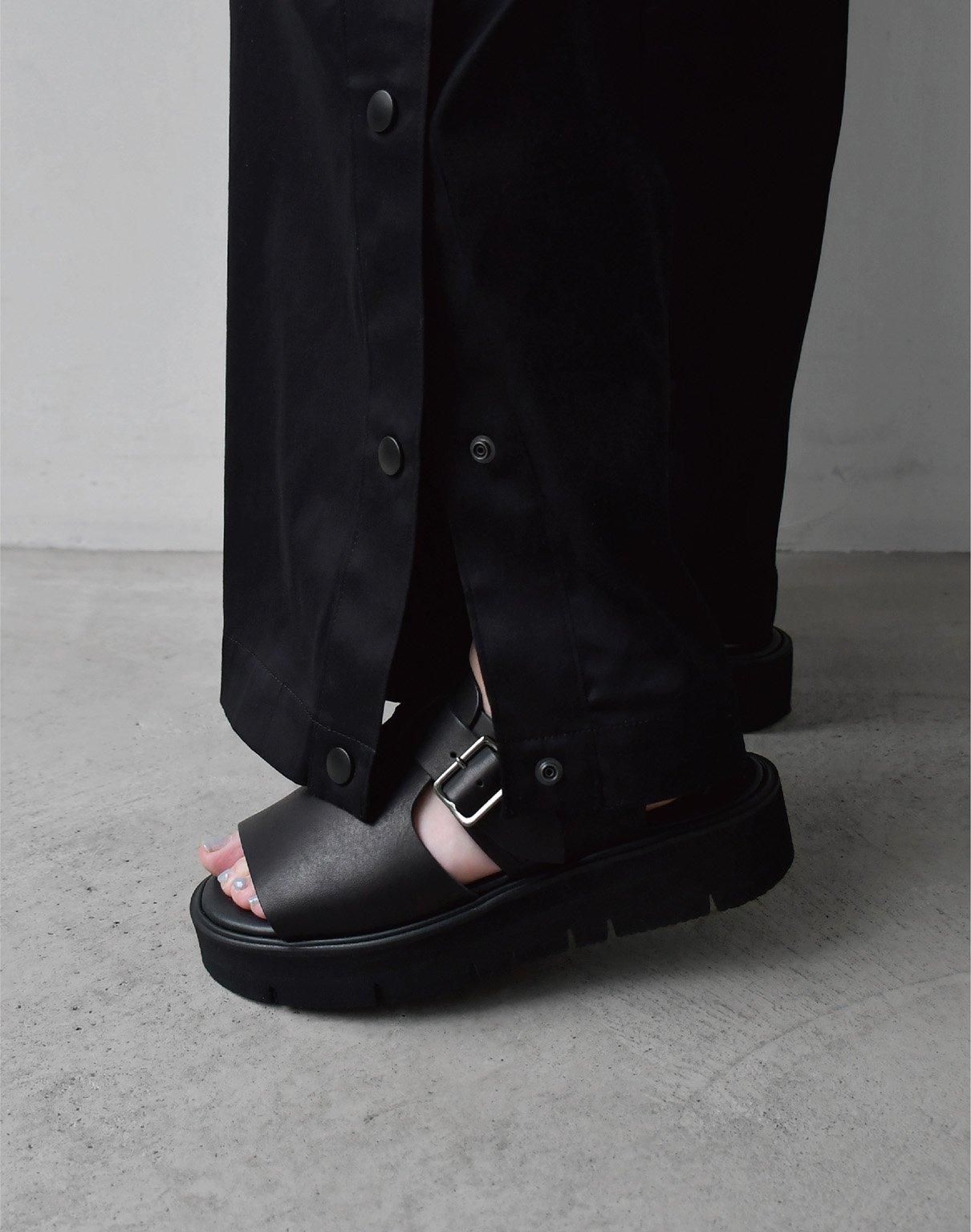 awasa cotton silk side snap track pants black awasa cotton silk side snap track pants black