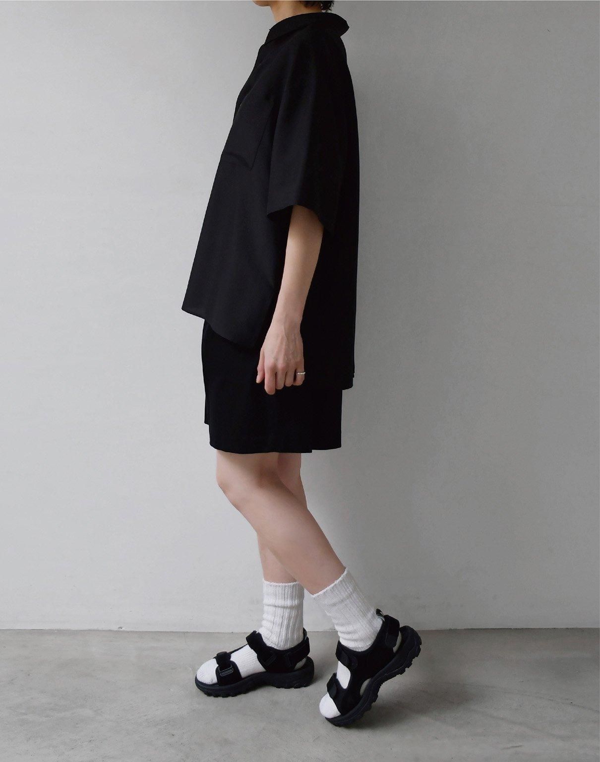 awasa cotton silk short easy pants black awasa cotton silk short easy pants black