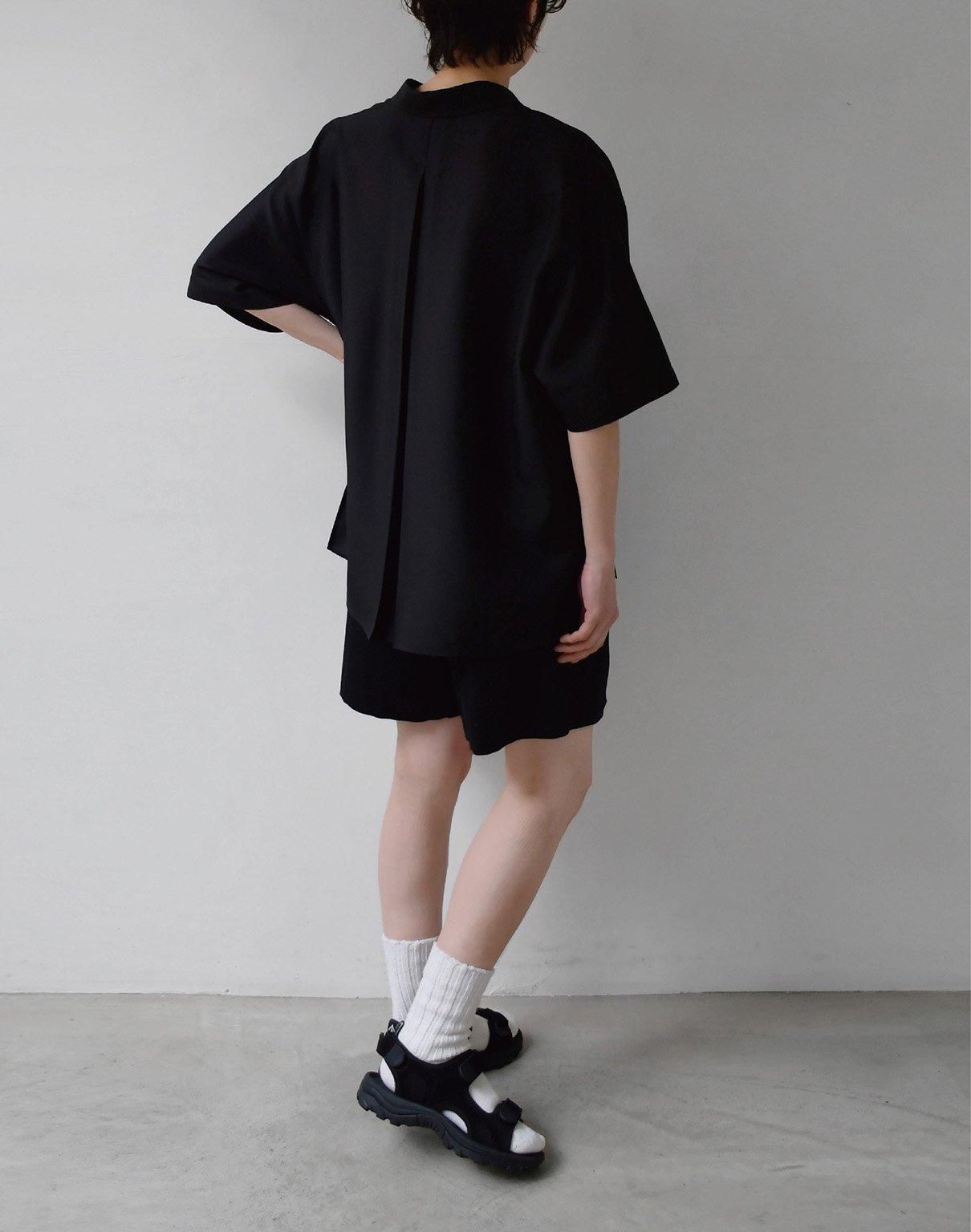 awasa cotton silk short easy pants black