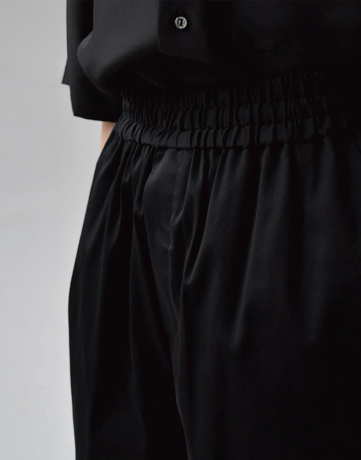 awasa cotton silk short easy pants black awasa cotton silk short easy pants black