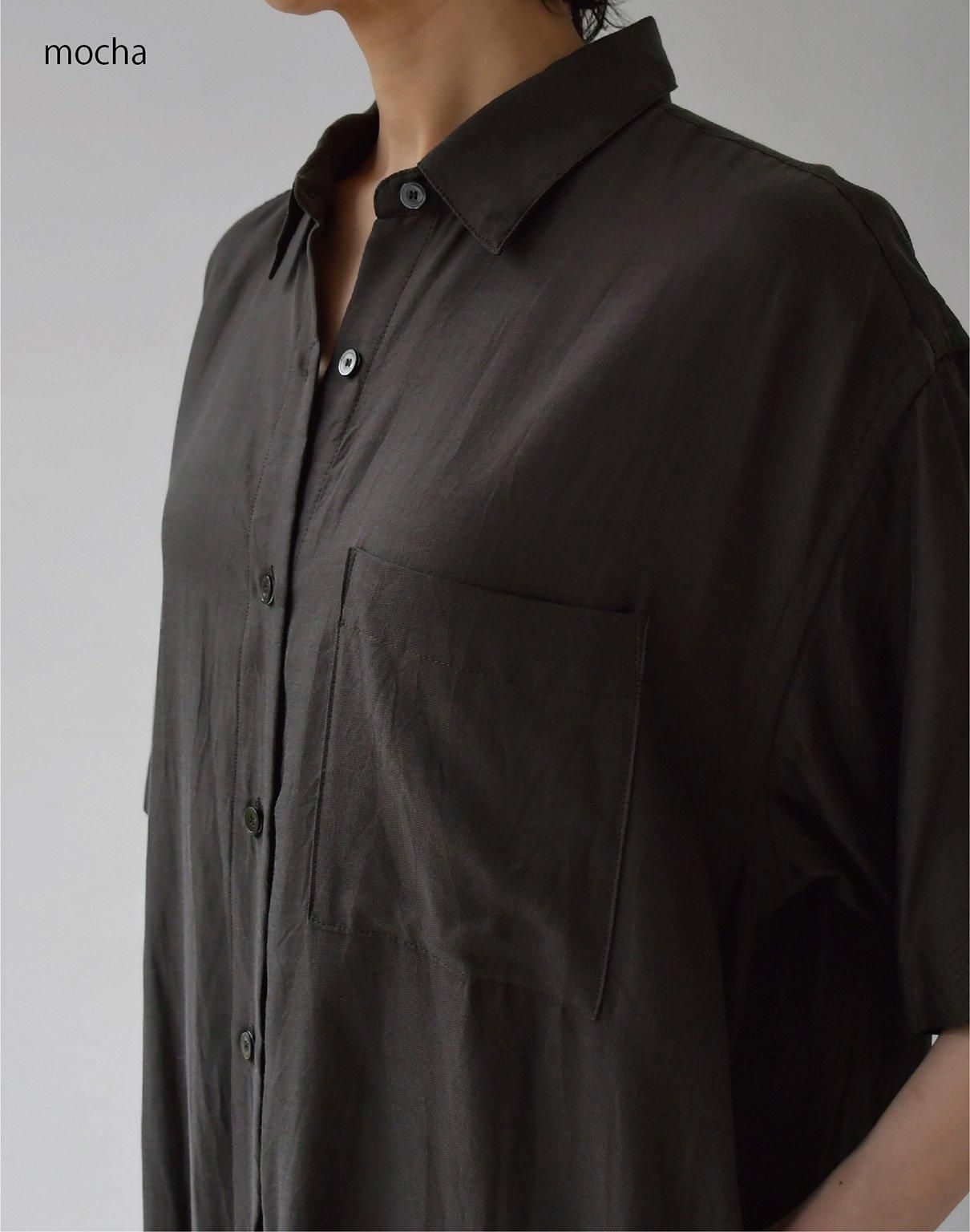WIRROW ウィロウ】 LINEN COTTON HALF SLEEVE CUT＆SEWN / BLACK