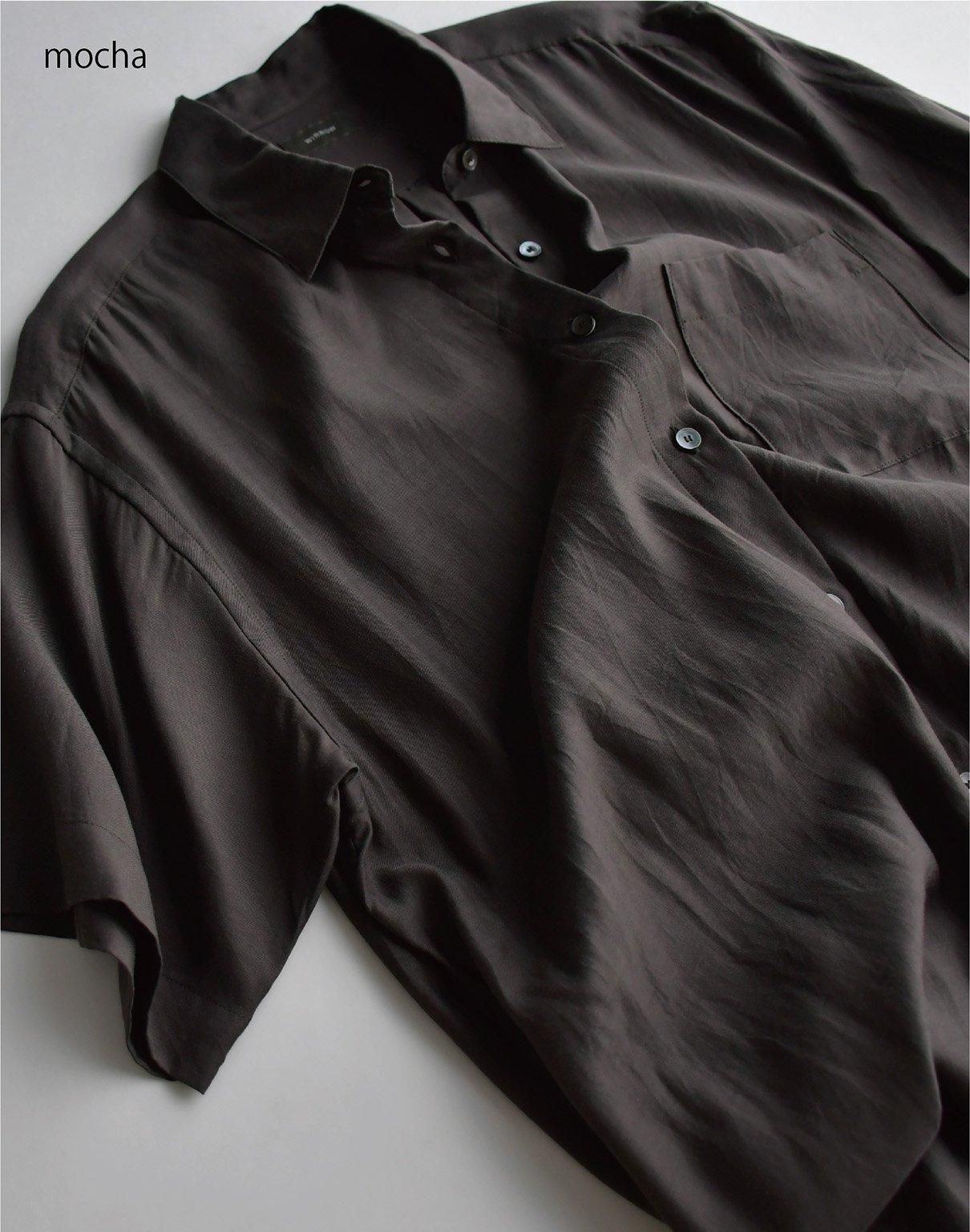 WIRROW cupro cotton half sleeve shirt dress black