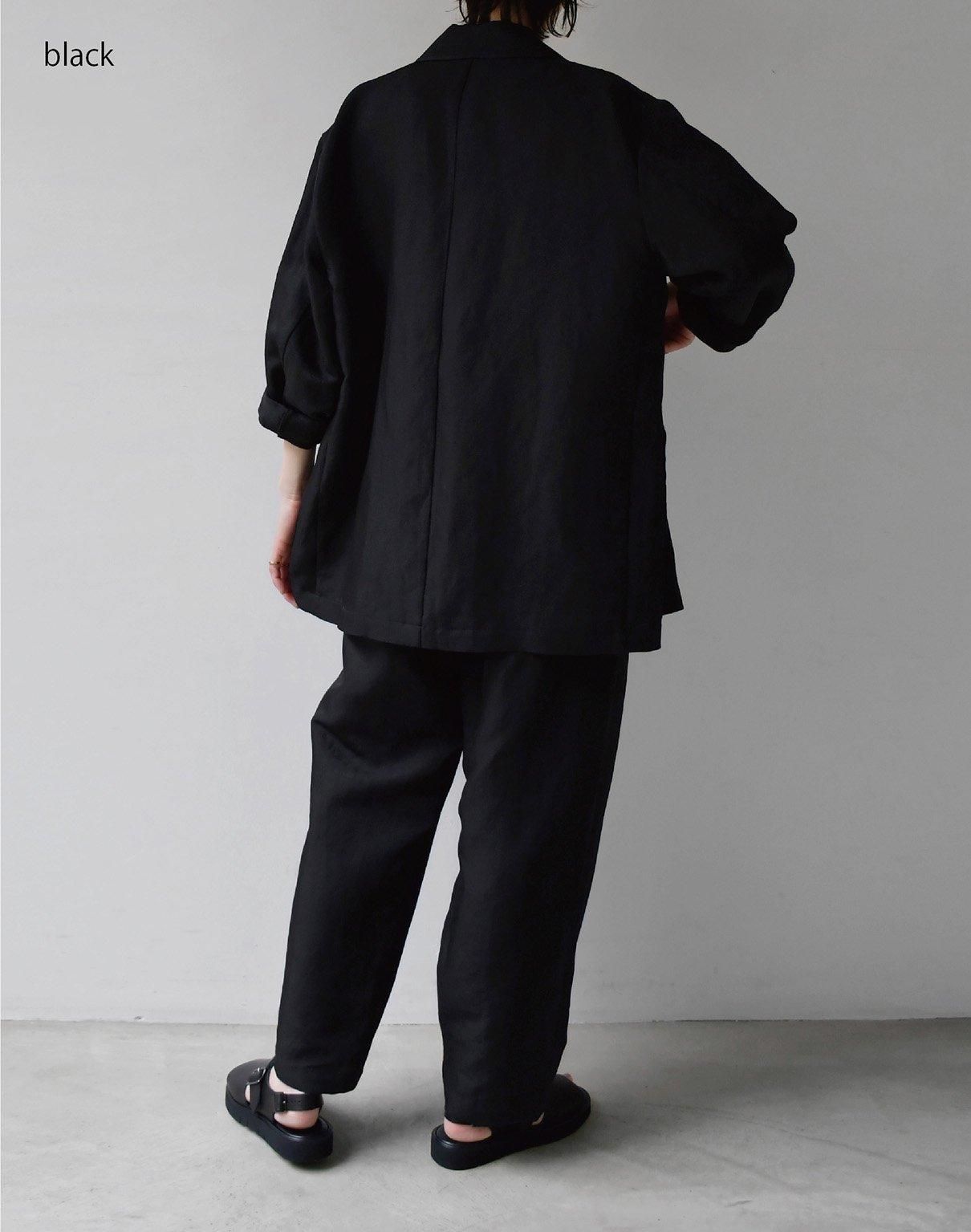WIRROW linen rayon double jacket navy WIRROW linen rayon double jacket navy