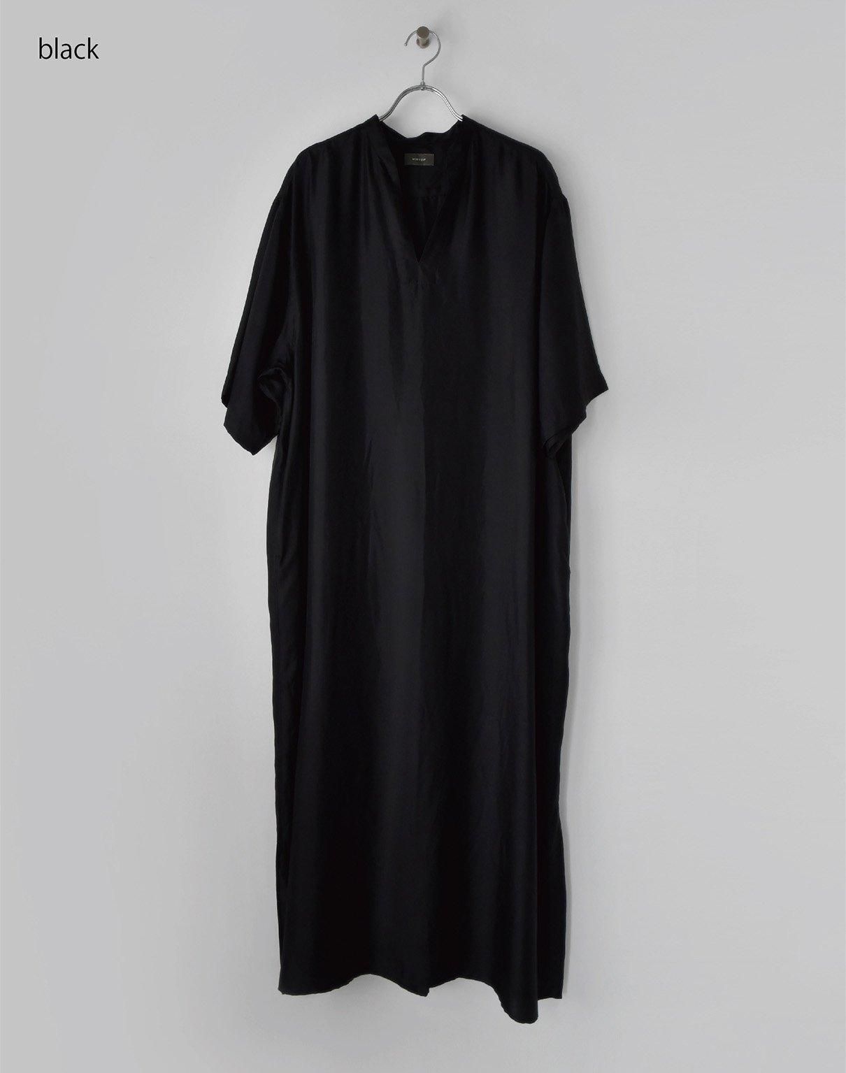 WIRROW silk skipper dress black