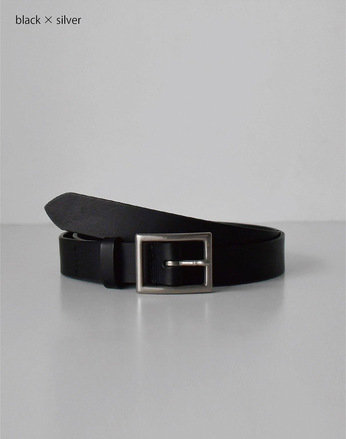 awasa leather belt black×silver awasa leather belt black×silver