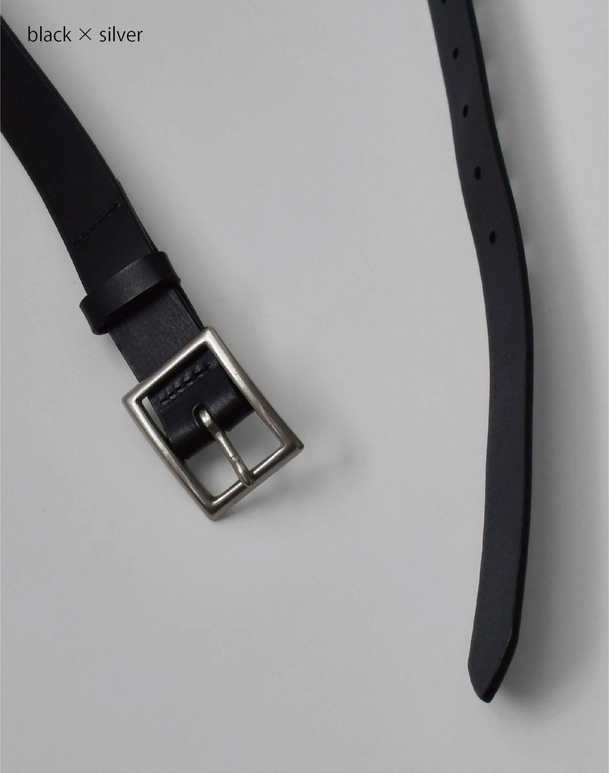 awasa leather belt black×silver awasa leather belt black×silver